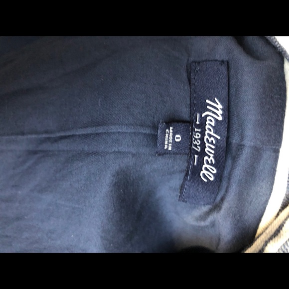 Madewell Sz 0 Blue & white Striped Linen Blazer - Picture 2 of 8